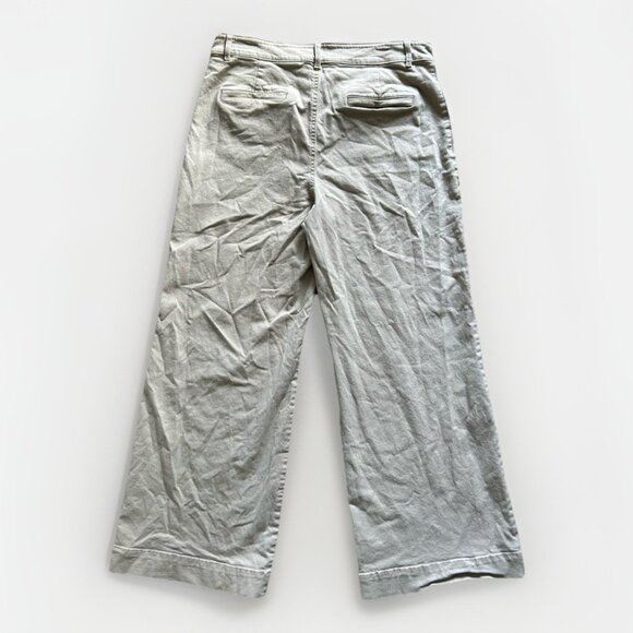 LOFT The Palmer Wide Leg Khaki Pants Cream Women's Size 12 High Rise Stretchy - Picture 8 of 11